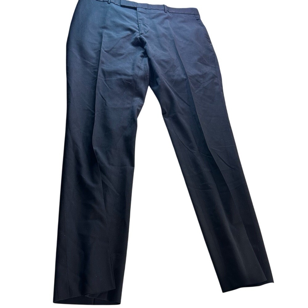 Ralph Lauren Men's Black Dress Pants Size 37 Straight Leg Slacks Career